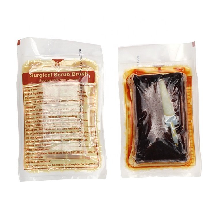 Hospital Sterile Use Sponge with Nail Cleaner Surgical Scrub Brush