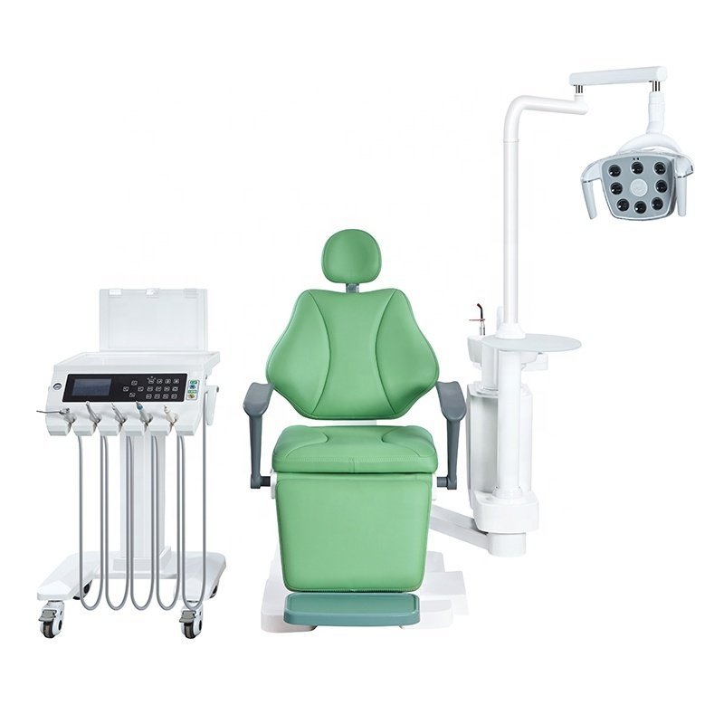 folding dental unit soft cushion dental chair with cart